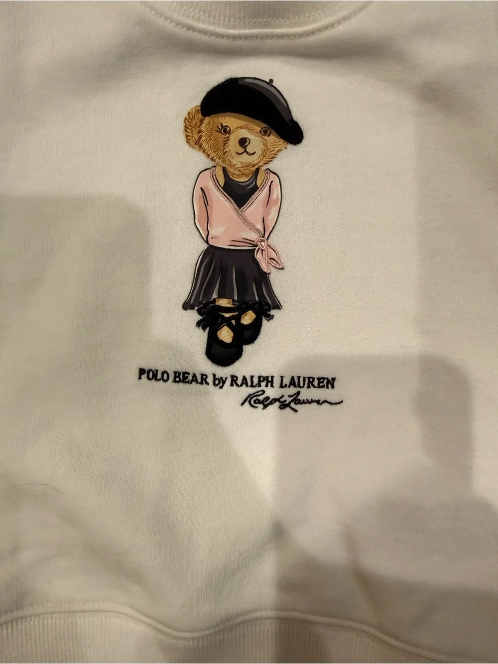 Ralph Lauren Cream Polo Bear Crewneck Sweatshirt - Baby